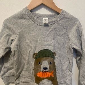 Carter's Light Gray Bear Sweatshirt with Orange Fish